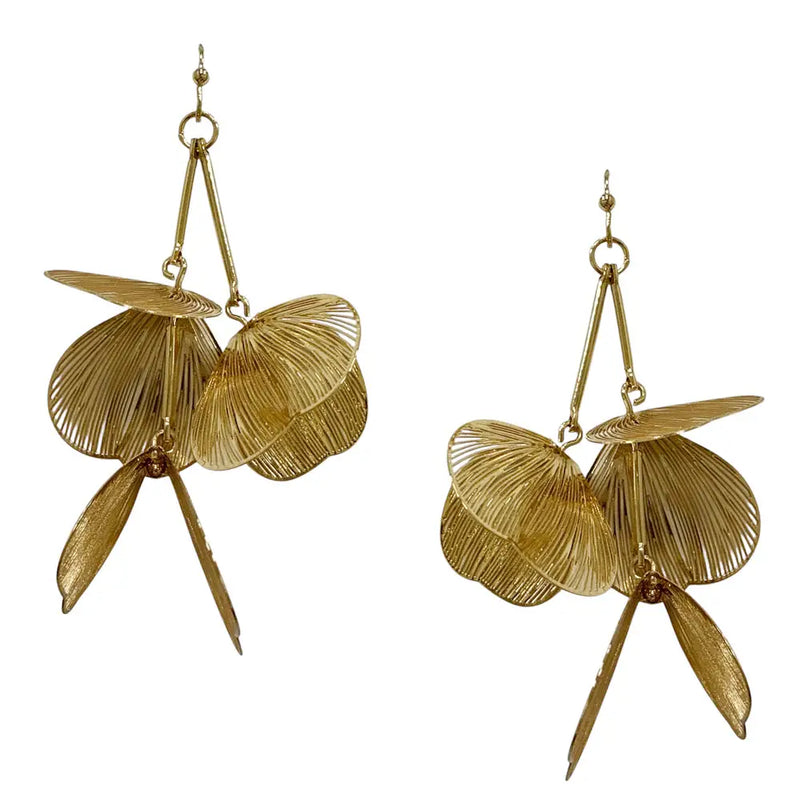 Golden Leaf Drop Earrings