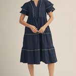 Navy Belle Midi Dress