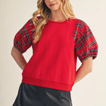 Holly Jolly Puff Sleeve Top