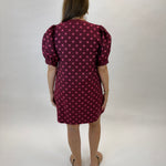 Dot and Delight Dress (Burgundy)