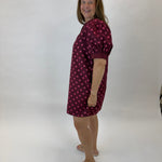 Dot and Delight Dress (Burgundy)