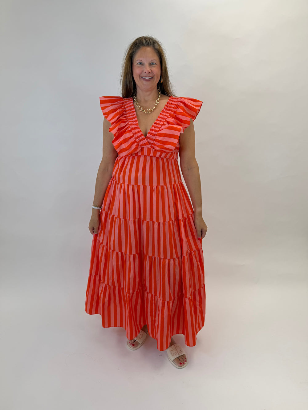 Sun-kissed Stripe Midi Dress
