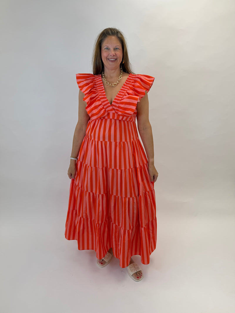 Sun-kissed Stripe Midi Dress