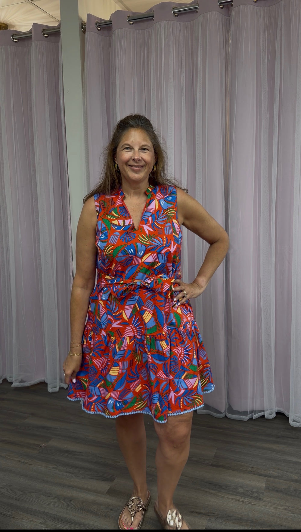 Red Palms Dress