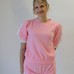 Cotton Eyelet Trim Top and Short Set