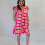 Pink Plaid Party Dress