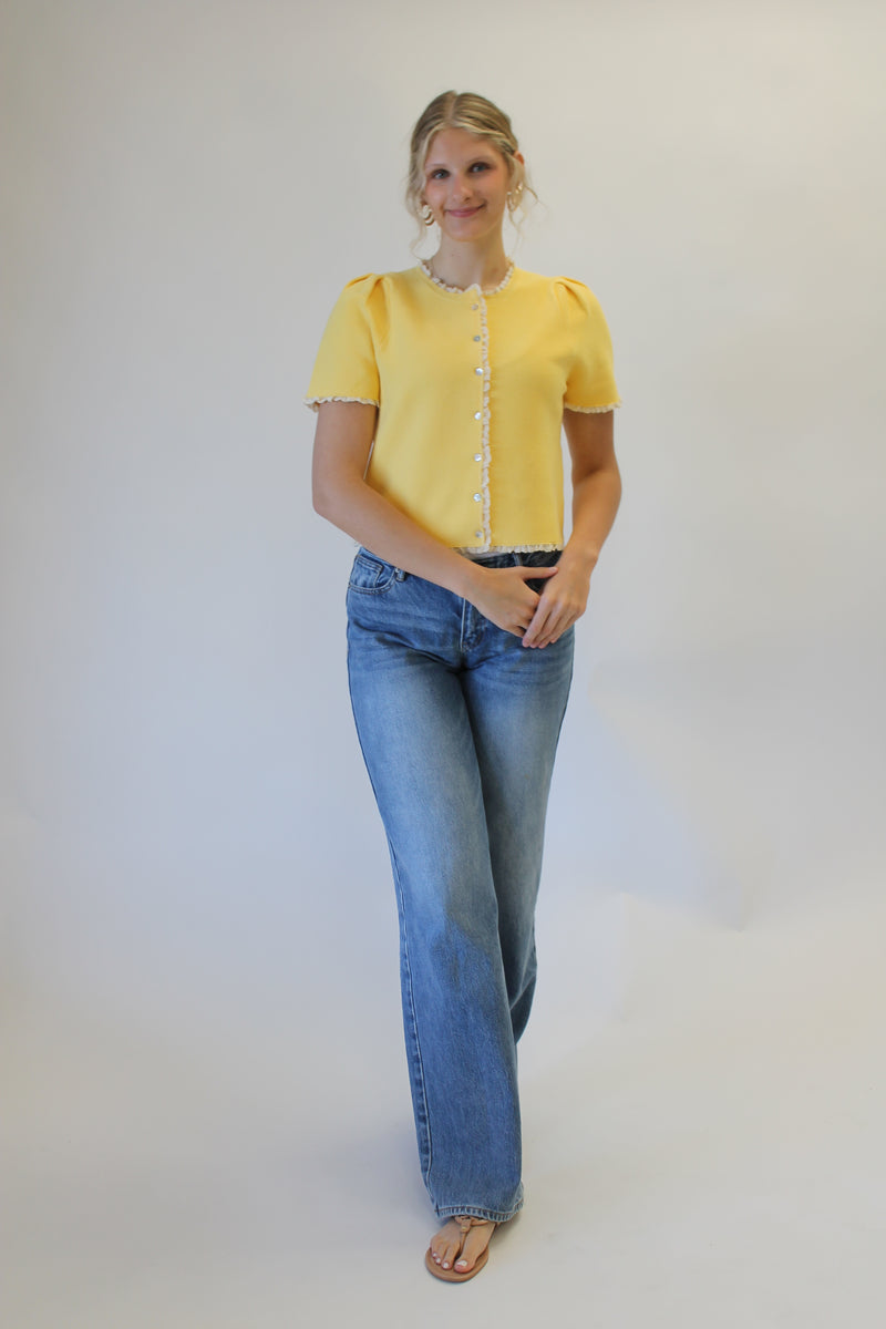 Sunlight Lace Button Sweater