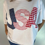 USA Patchwork Crop Top