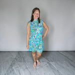 Blue Palm Skyline Dress
