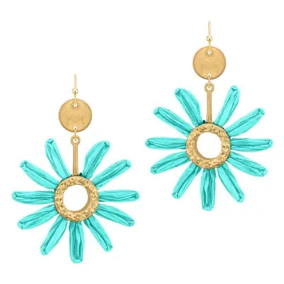 Turquoise Blossom Statement Earrings