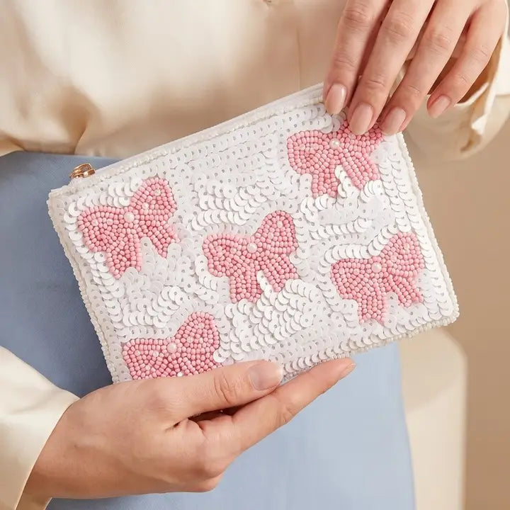 Beaded Coin Purse- Bows
