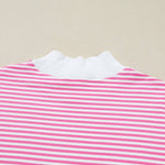 66Stripe Oversize Mock Neck Sweatshirt and Shorts Set (S-XL)