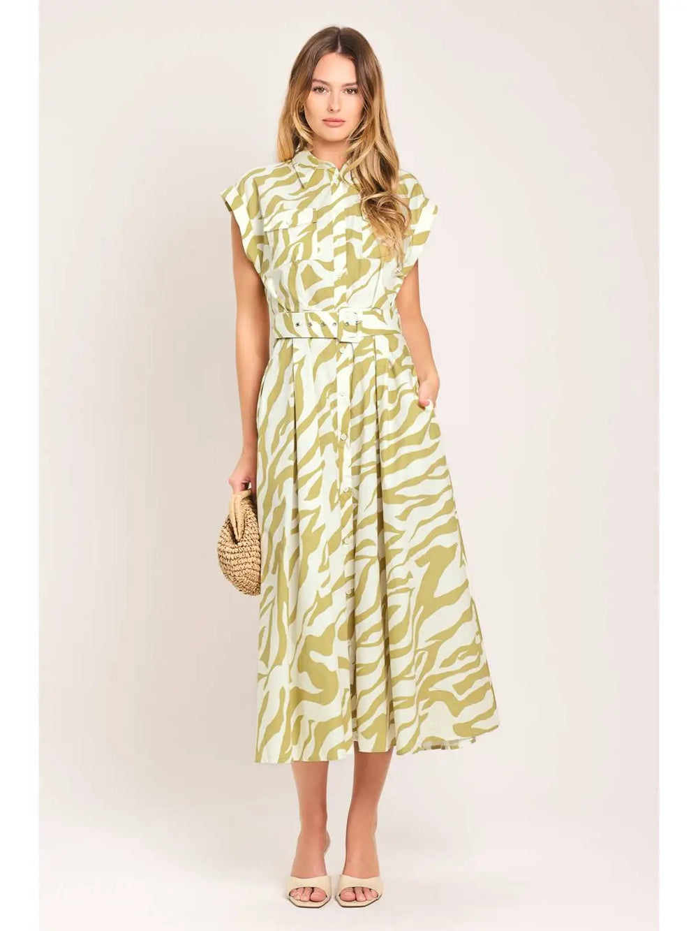 Neutral Notes Shirt Dress