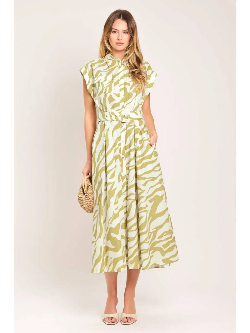 Neutral Notes Shirt Dress