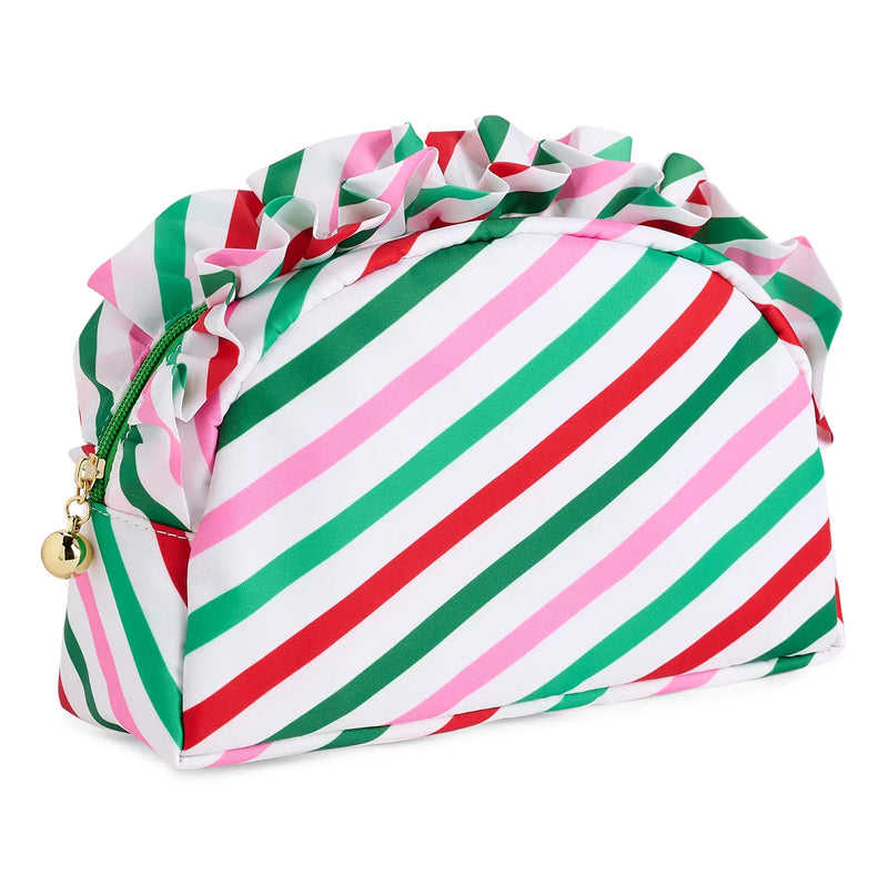 Candy Stripe Ruffle Pouch