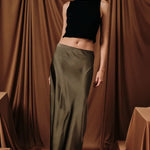 Satin in Motion Midi Skirt