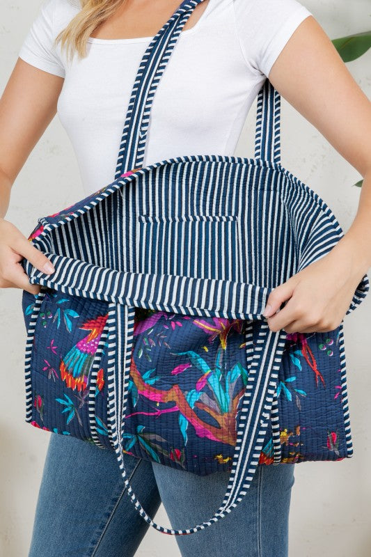 Tropical Bird Reversible Tote
