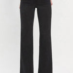 Black High Rise Slim Wide Denim