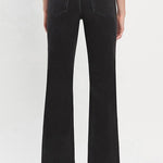 Black High Rise Slim Wide Denim