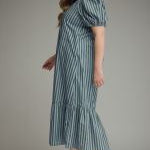 Emerald and Blue Curve Midi Dress