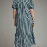 Emerald and Blue Curve Midi Dress