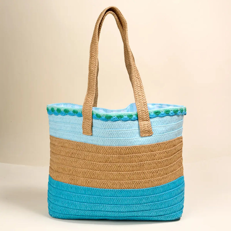 Tropic Glow Straw Tote