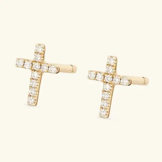 Crystal Cross Studs