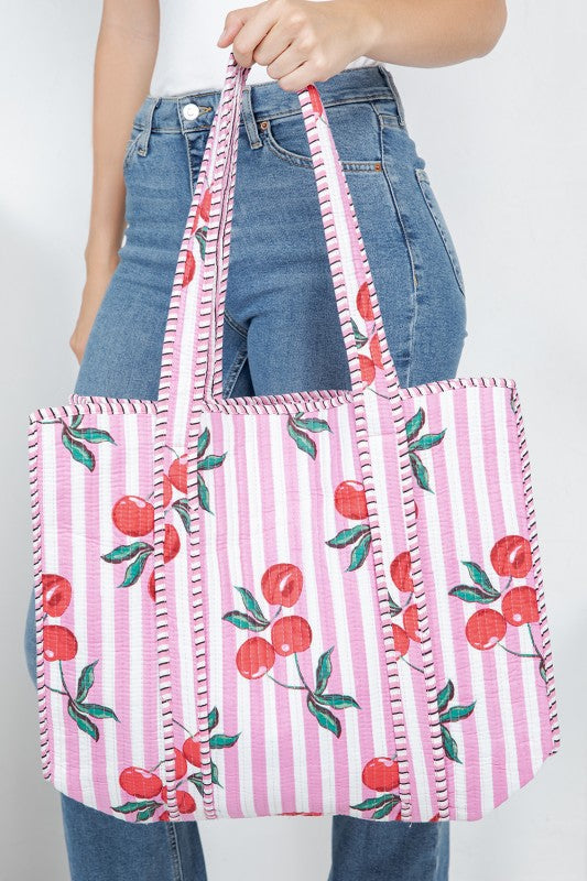 Sweet Cherry Reversible Tote