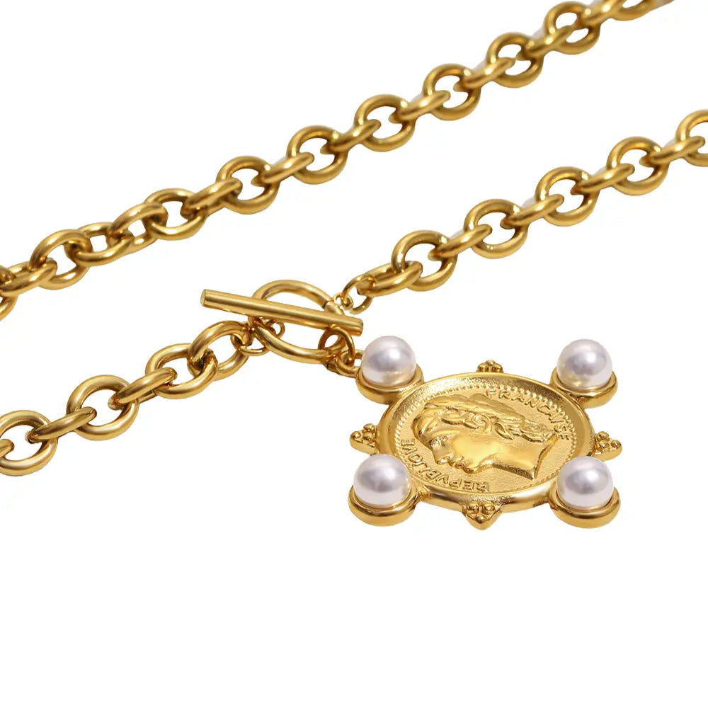 Coin and Pearl Medallion