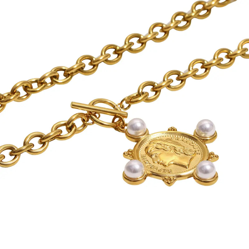 Coin and Pearl Medallion