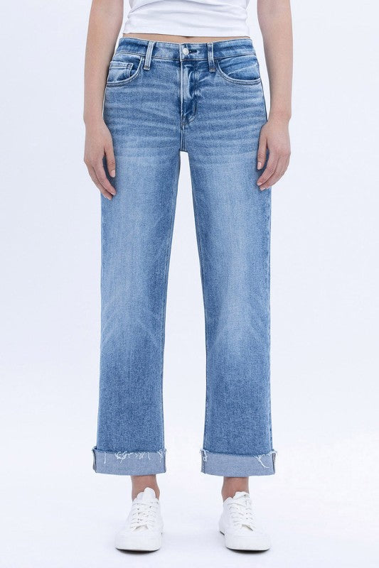 High Rise Straight Leg Denim