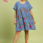 Blue Flower Curve Dress