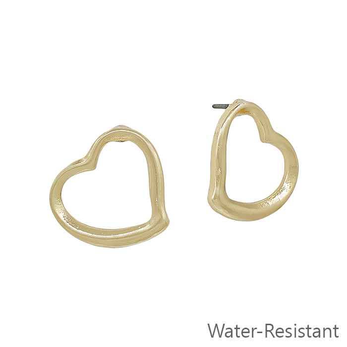 Gold Open Heart Stud