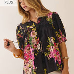 Midnight Bloom Curve Top