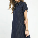 Midnight Stripe Denim Dress