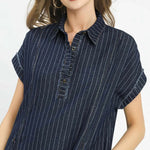 Midnight Stripe Denim Dress