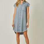 Blue Whisper Flutter Dress