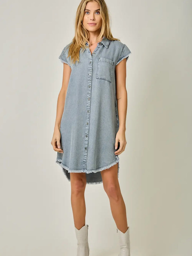 Blue Whisper Flutter Dress