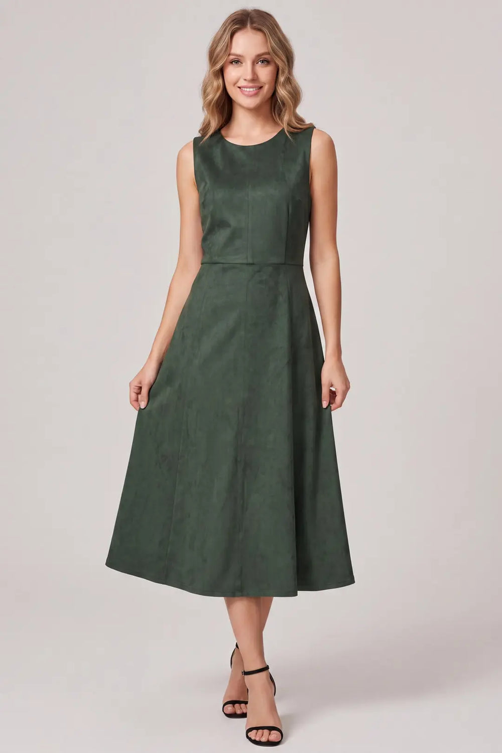 Suede & Simple Midi Dress