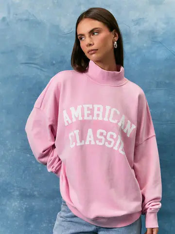 Pink Patriot Mock Neck