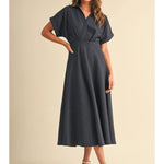 Wrapped In Navy Dress