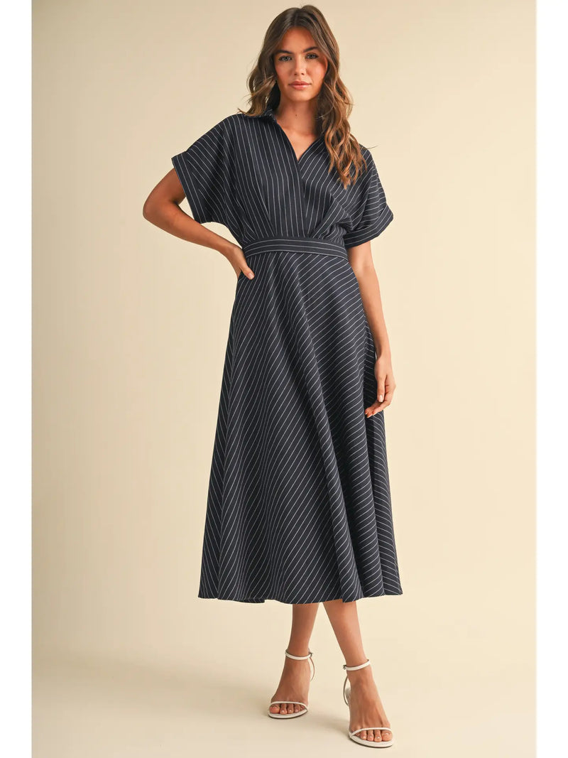 Wrapped In Navy Dress