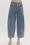 Denim Barrel Tie-Front Jeans