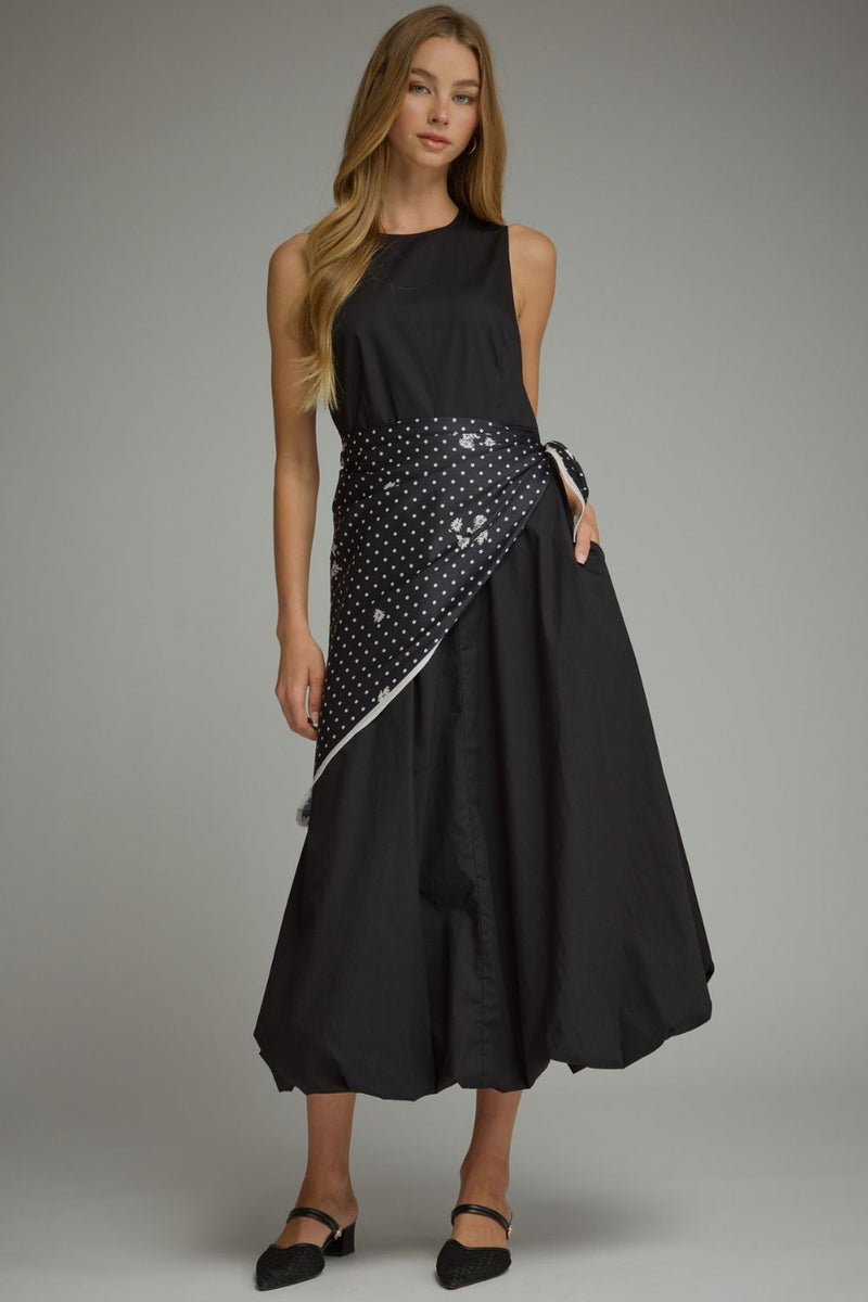 Chic in Black Midi Dress