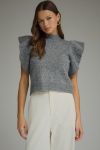 Ruffled In Gray Sweater Tank