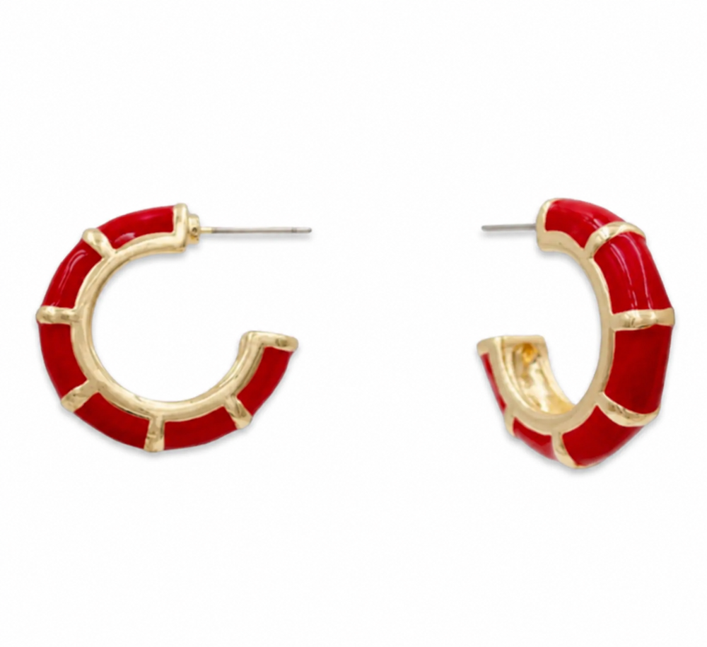 Ruby & Gold Hoops