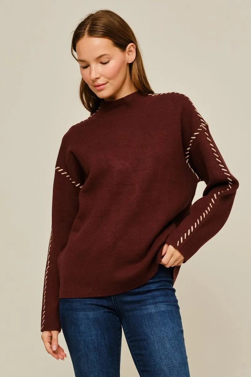 Cozy Stitch Mock Neck