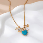 Turquois Love and Faith Charm Necklace