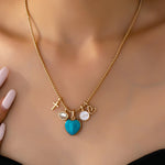 Turquois Love and Faith Charm Necklace