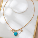 Turquois Love and Faith Charm Necklace